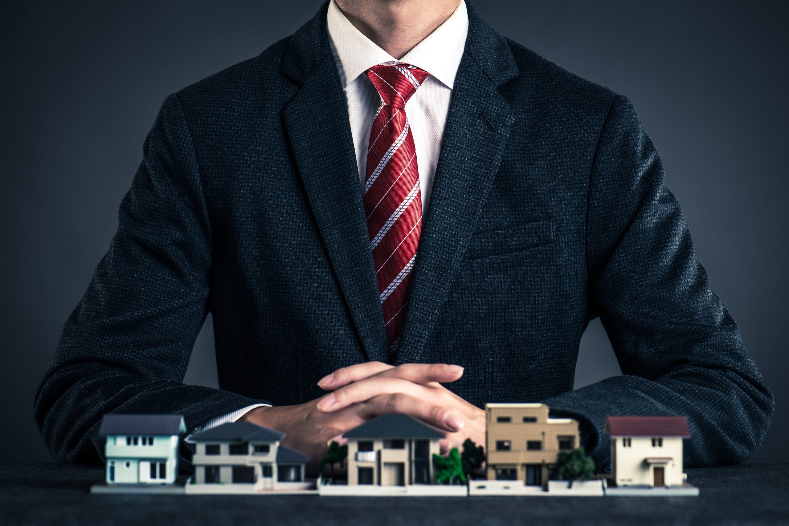 Businessman selling houses